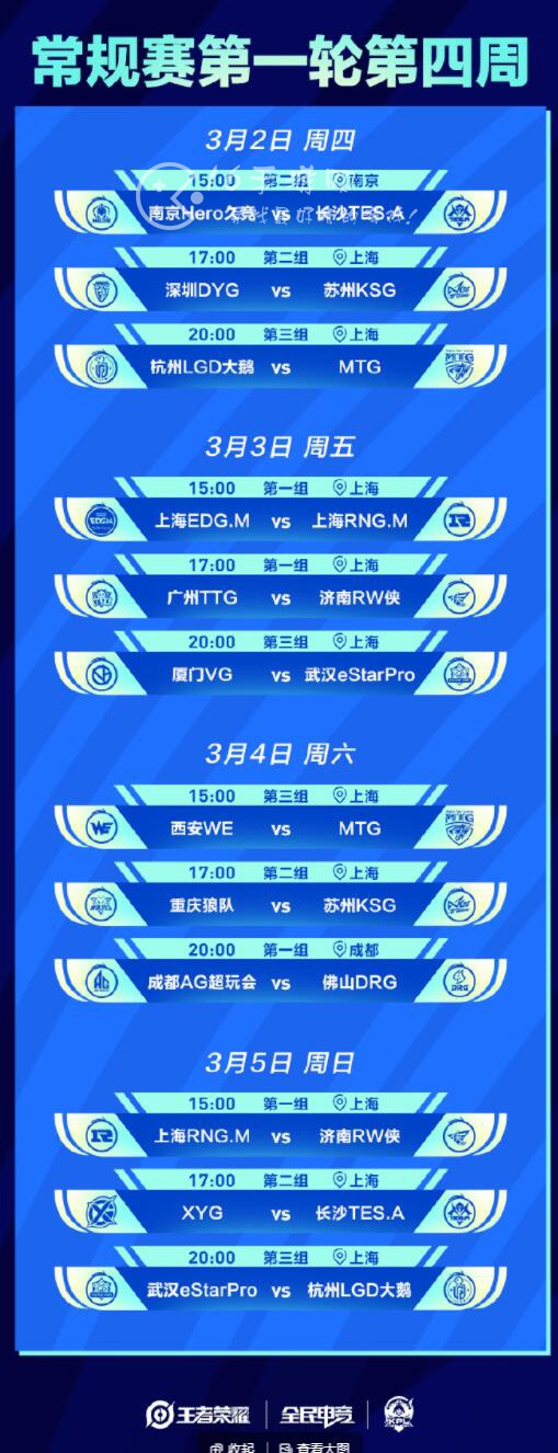 王者荣耀2023年春季赛赛程 KPL春季赛最新赛程时间表