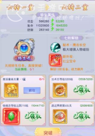 天剑奇缘转生一览表 人物第五重转生等级表